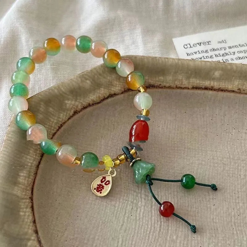 M990 Lotus Ruyi bracelet with mixed materials and national style lotus decorative elements