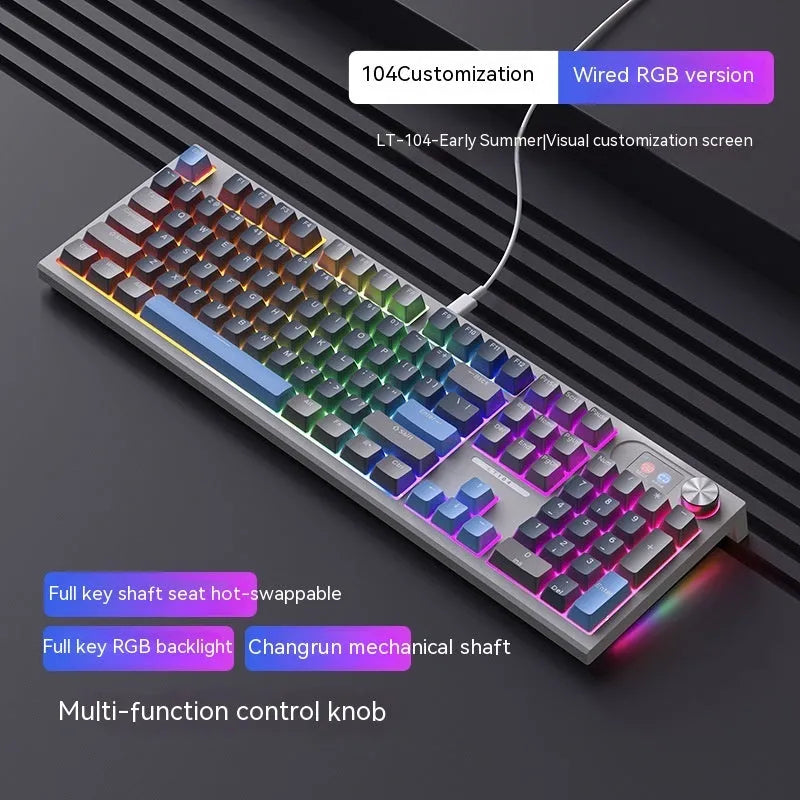 Mechanical keyboard with three connection modes showing Sea and Air Shaft Pro colour variant