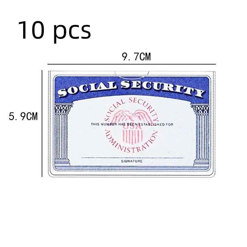 Transparent PVC ID card holder protecting social security card