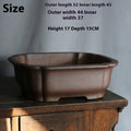 Purple sand rectangular floor-standing bonsai pot in modern minimalist style