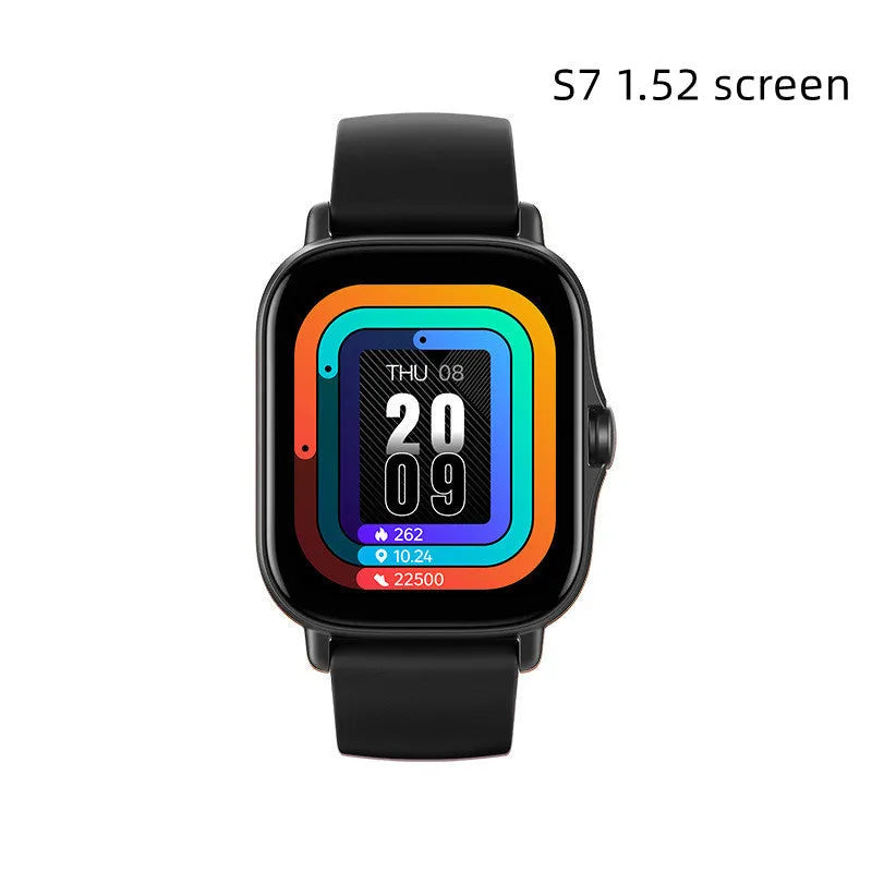 GT20 smartwatch with black silicone wristband and 1.75-inch touch screen displaying health metrics