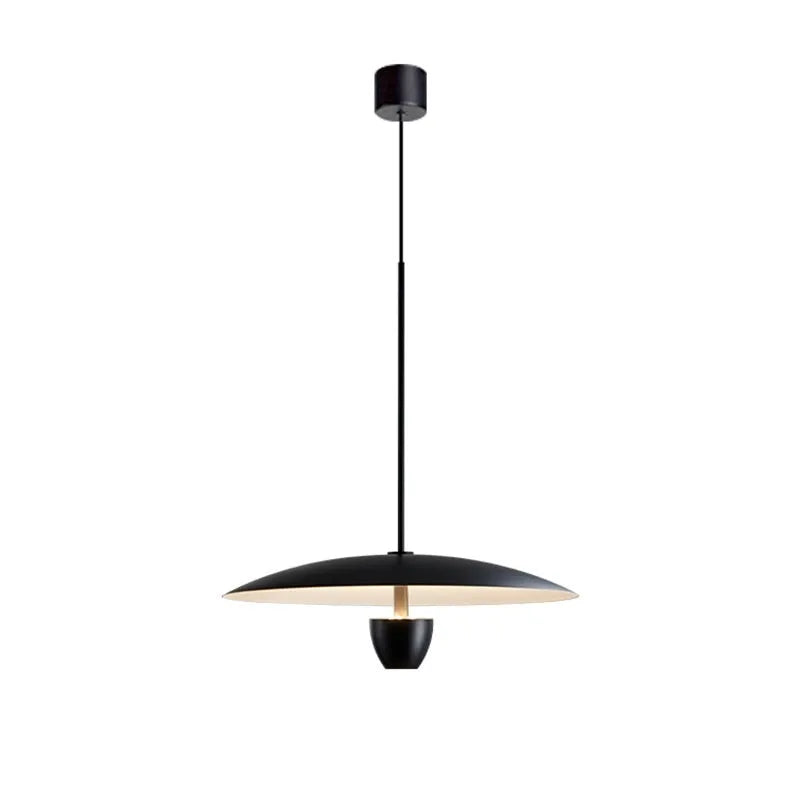 Black modern minimalist chandelier with 400mm design and warm lighting