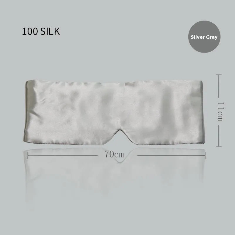 Mulberry silk sleep eye mask in champagne gold colour with elastic strap