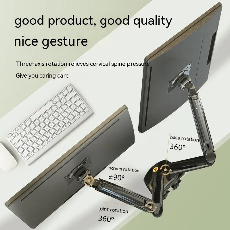Dual screen monitor bracket with aluminium alloy construction and VESA mounting compatibility