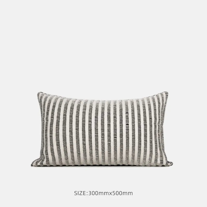 Black and white geometric towel embroidery square pillow cover on sofa 50x50cm