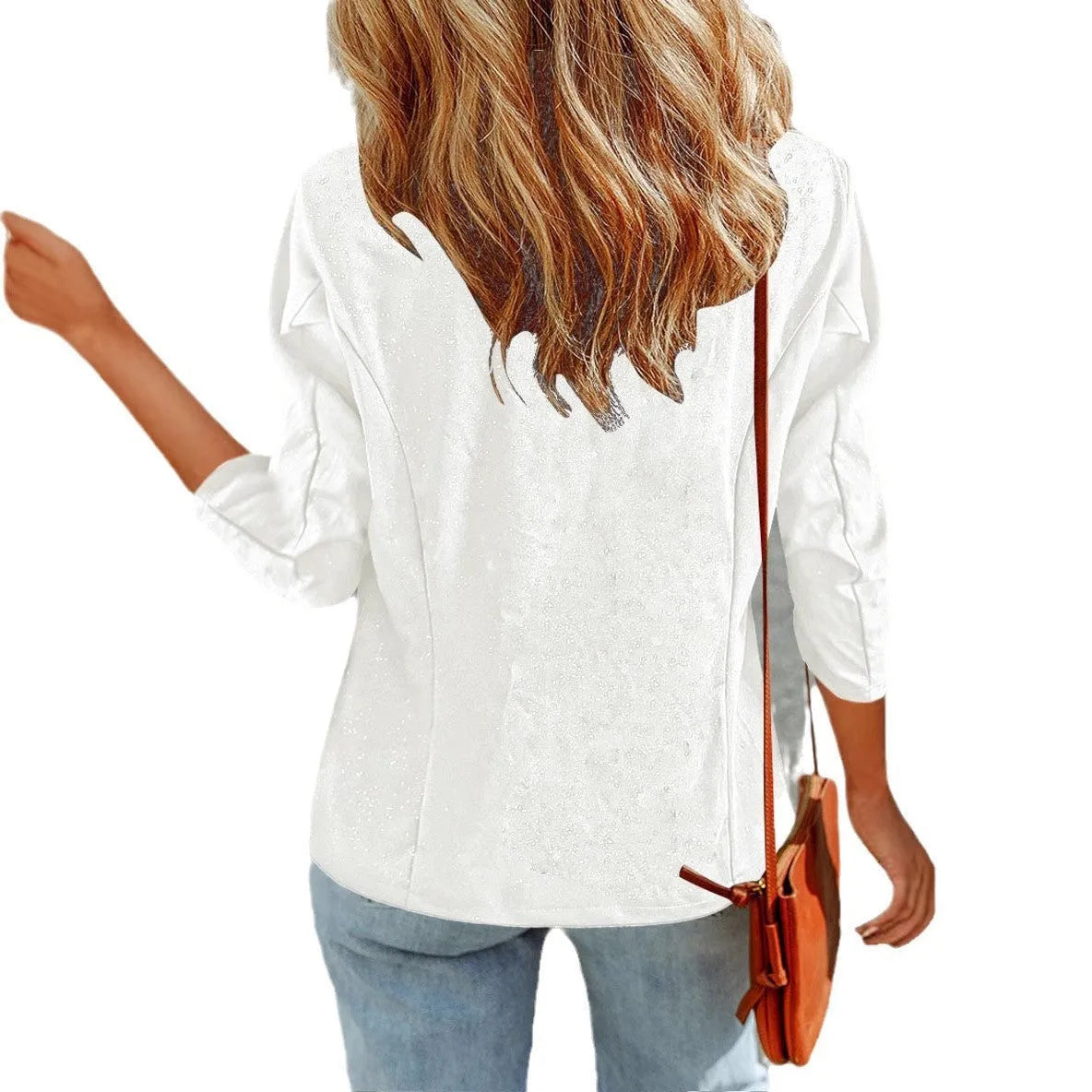 Women's slim-fitting black polyester cardigan jacket with long sleeves on a hanger.