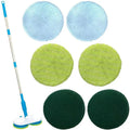 Wireless electric mop handheld cleaner with microfiber polishing and scrubbing pads USB charging