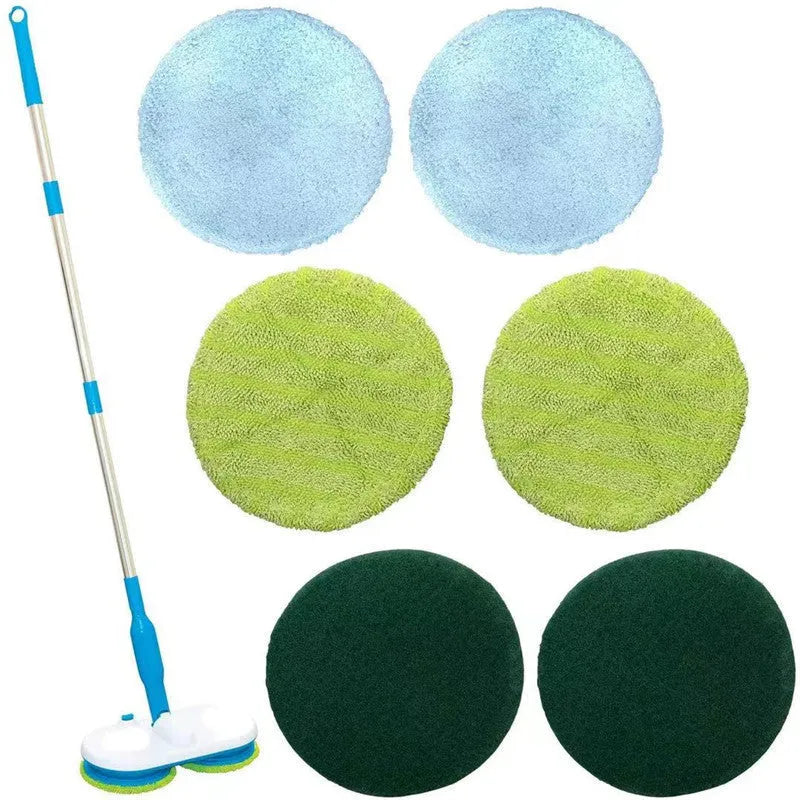 Wireless electric mop handheld cleaner with microfiber polishing and scrubbing pads USB charging