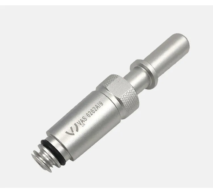 Silver metal VAS6262-9 transmission refuelling joint tool for automotive servicing.