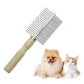 Wooden handle pet grooming comb with round needles for dogs and cats