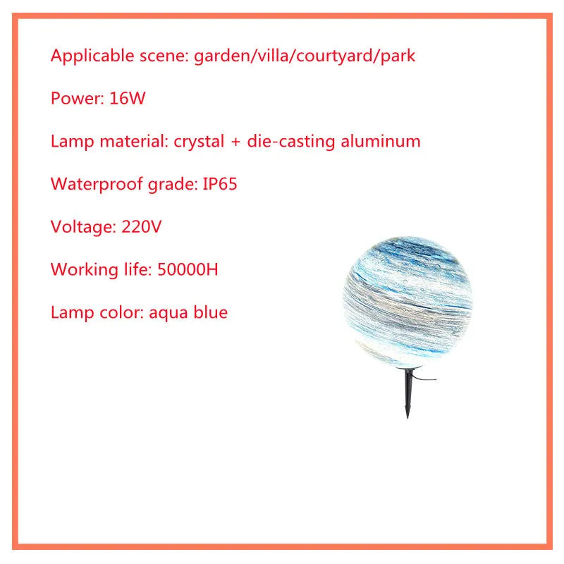 Solar lawn lamp with crystal and die cast aluminium housing, IP65 waterproof, 12W high-light LED, coffee colour, 30cm height, in a garden setting