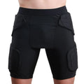 Black anti-collision sports pants with waist padding for basketball and rugby, adult size