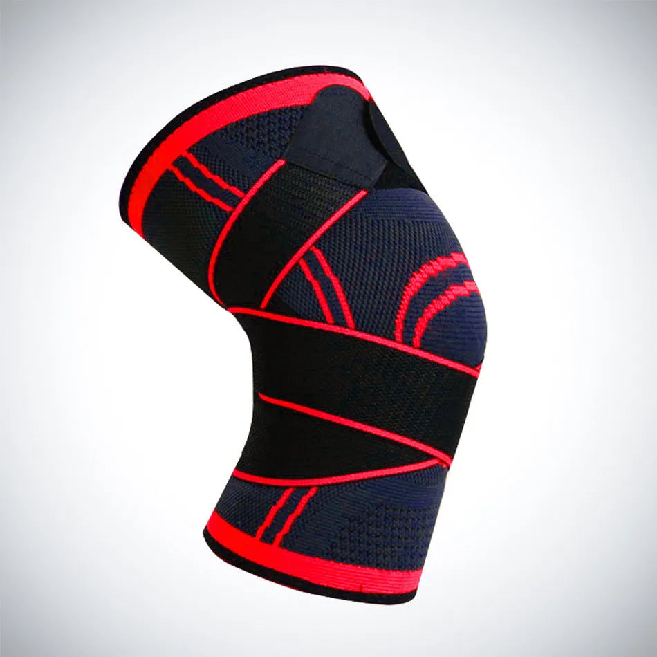 A pair of black non-slip knee pads for sports and fitness activities on a plain background.