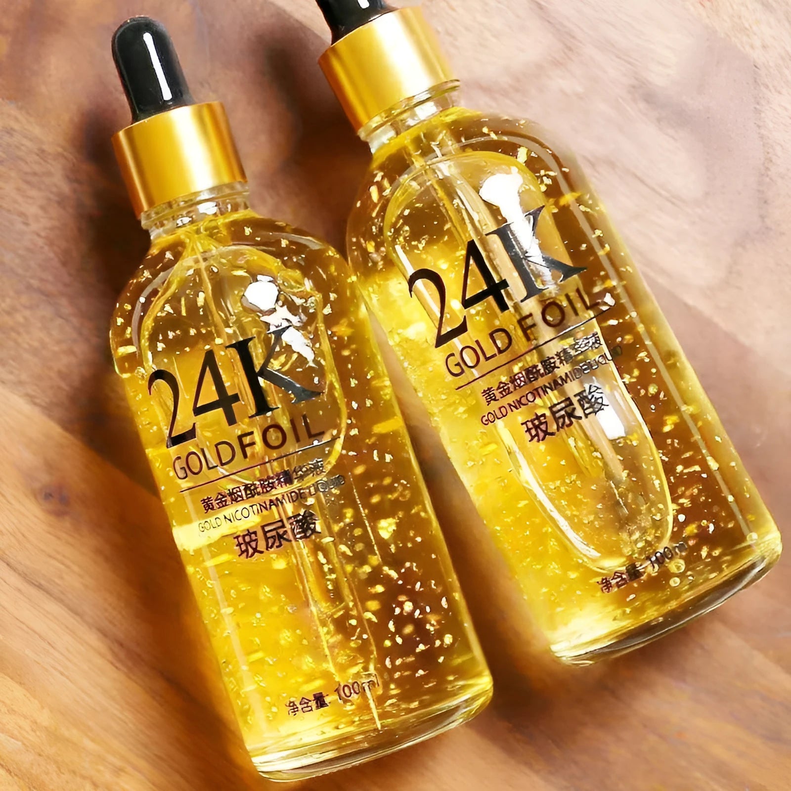 24K nicotinamide hyaluronic acid ginseng facial essence bottle for neutral and combination skin