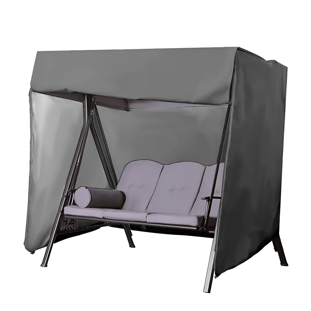 Outdoor double swing hanging basket rattan chair cover in black 420D Oxford fabric, size 220x125x170cm