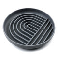 Silicone dog slow feeder bowl with textured ridges, shown in beige colour