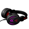 Black luminous wired gaming headset with microphone and 50mm driver for PC