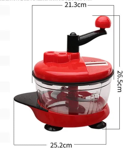 Manual multifunction meat grinder with stainless steel blade and PP plastic body for mincing meat and vegetables