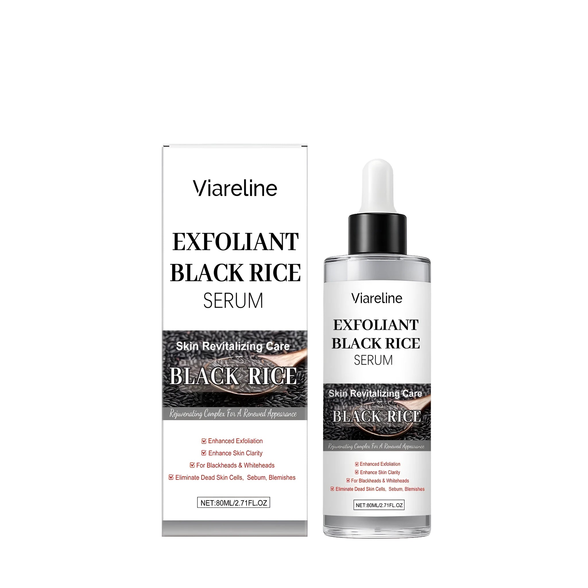 80ml bottle of black rice and salicylic acid exfoliating liquid for face.