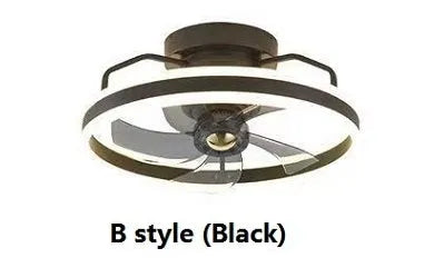 Modern simple ceiling fan with integrated light fixture showing 500mm diameter and acrylic lampshade