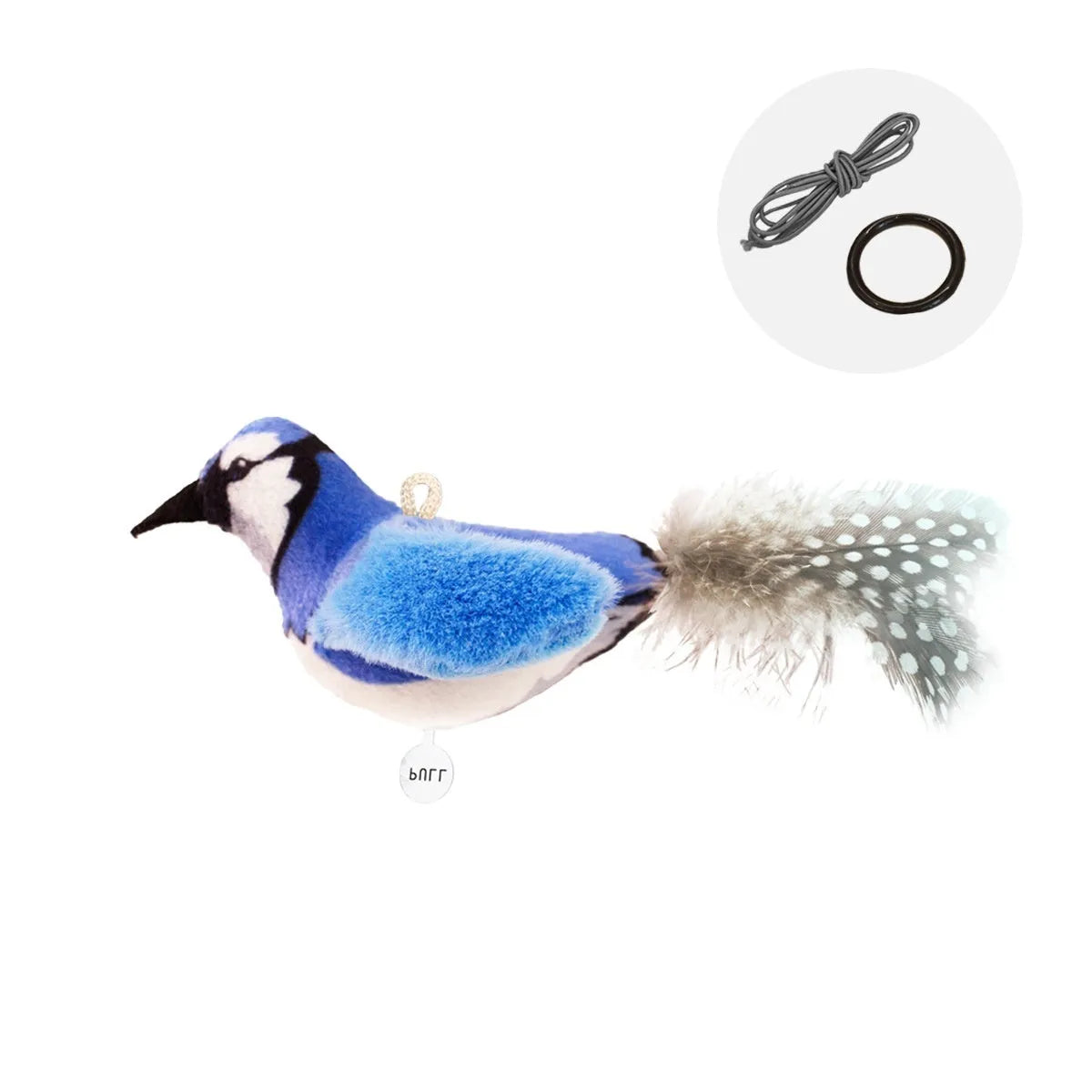 Bird simulation cat plush toy in blue kingfisher colour from 2024 summer collection
