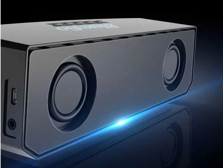 Black BS-6 cloud smart speaker showing compact design with Bluetooth connectivity.