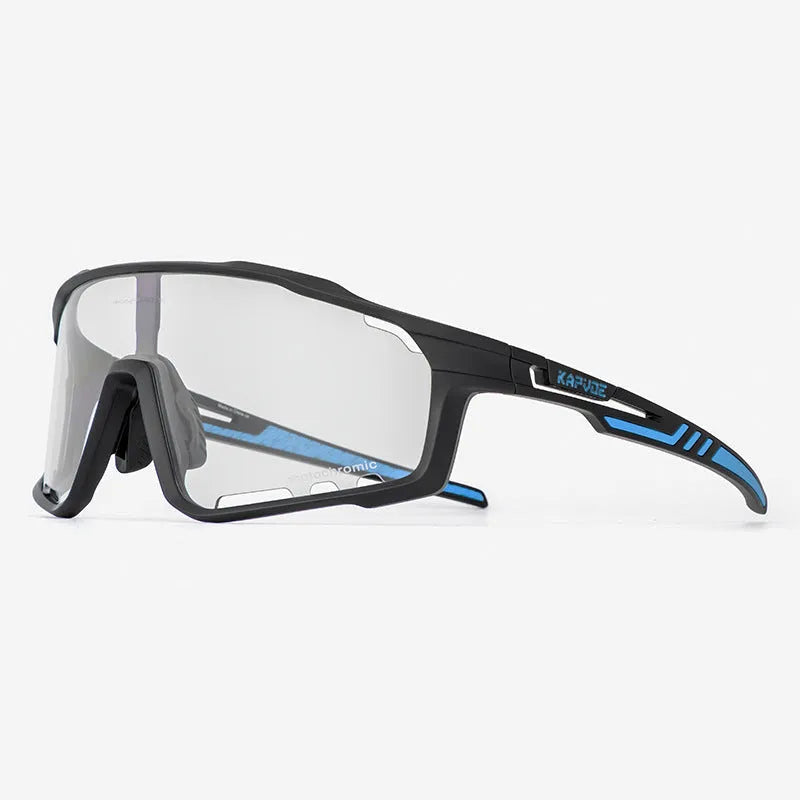 Photochromic cycling sunglasses with TR90 frame and semi-rimless design for outdoor sports
