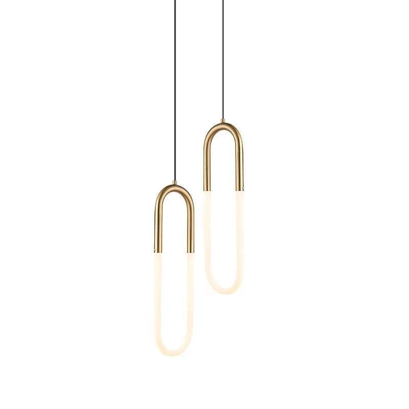 Nordic minimalism U-shaped metal bedside pendant light with 200mm size.