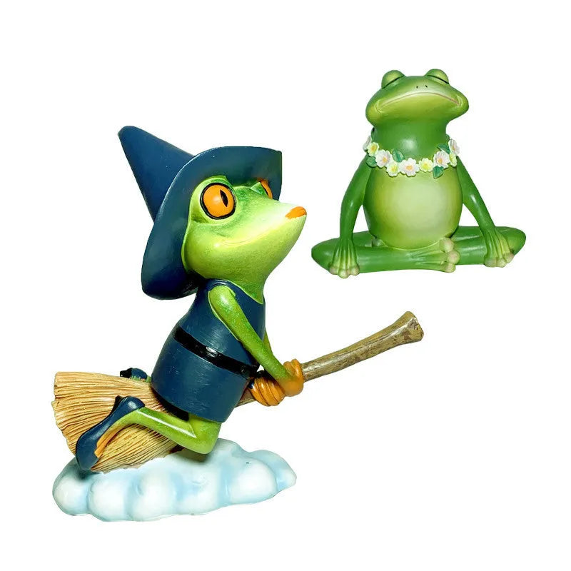 Magic Yoga Frog home ornament in RDW123 colour, a European style plastic and resin micro landscape decoration.