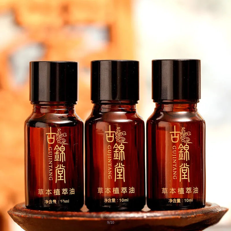 Hot compress medicine mud set with plant extract herbal oil bottles and ginger moxibustion film