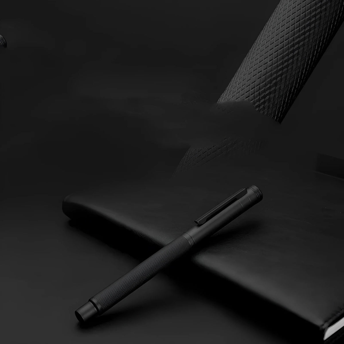 Metal pen in black forest colour with titanium plated iridium gold nib in gift box with pencil case
