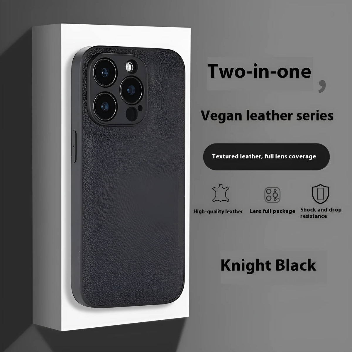 Black litchi patterned imitation leather phone case for Apple iPhone XR, XS, and XS Max