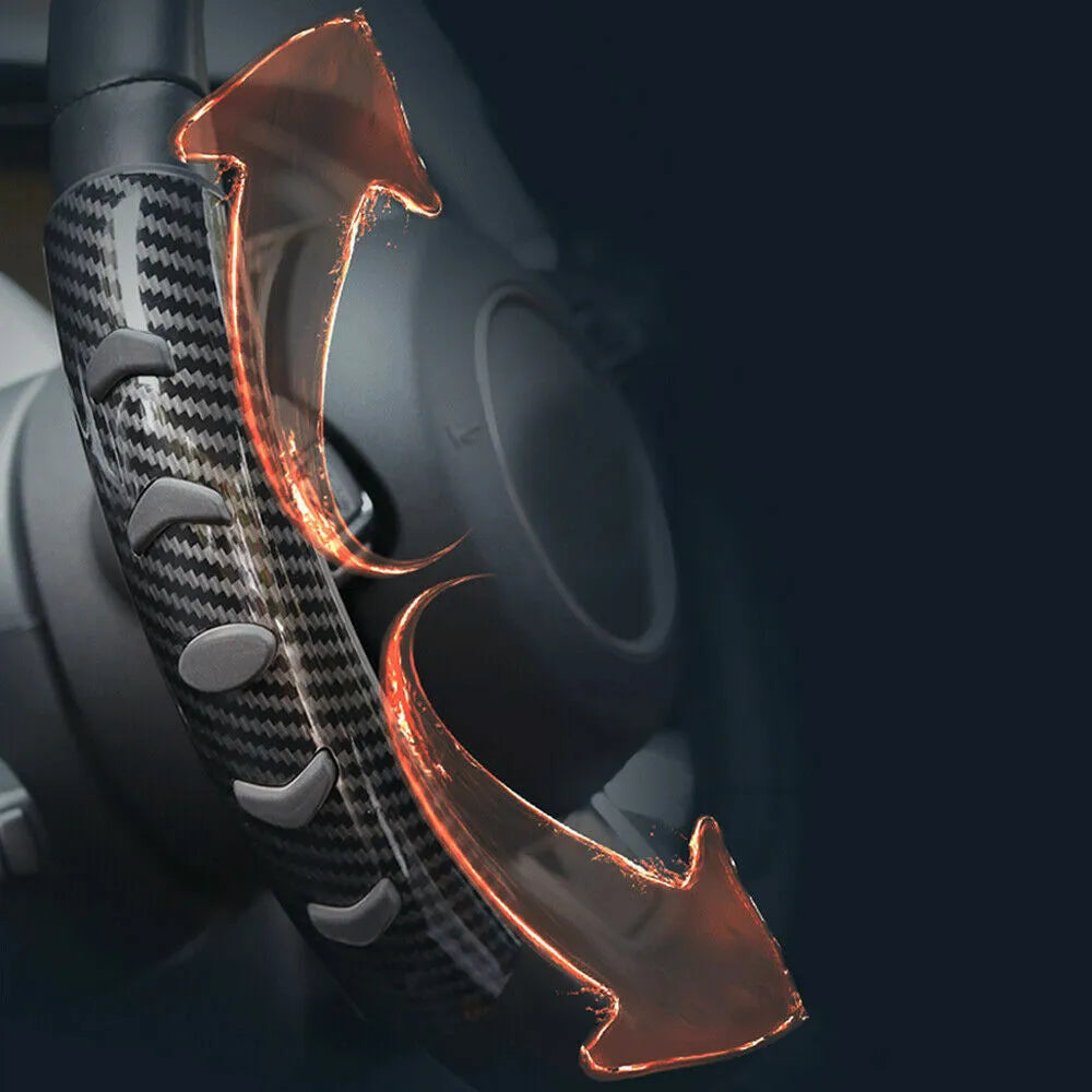 Carbon fibre black fibre anti-skid sleeve for a 38cm steering wheel.