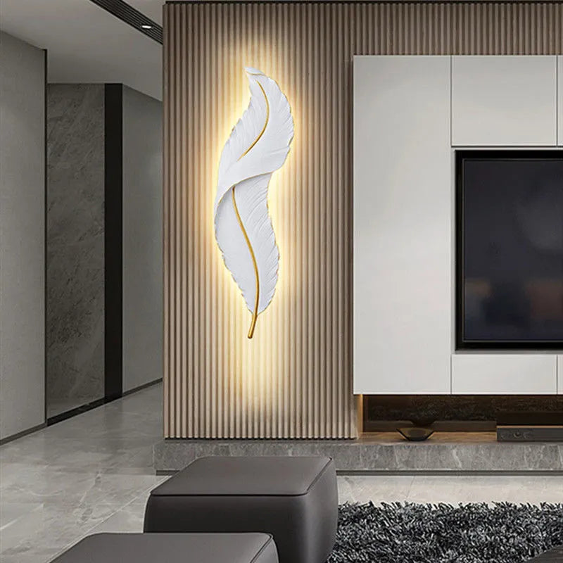Modern LED wall lamp with PVC shade in small 20x65cm size for bedroom or living room
