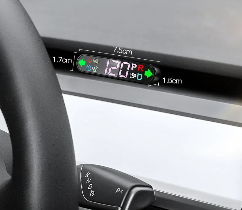 Tesla Model 3 Y air meter speed sub-screen LCD display mounted on air conditioning outlet