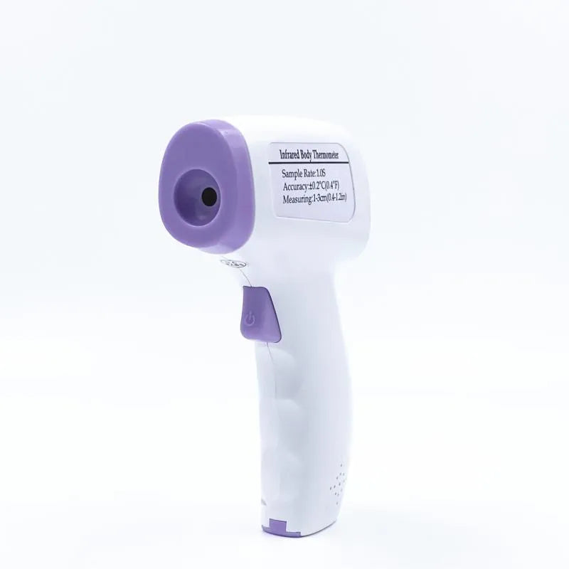 White digital thermometer for non-contact temperature measurement of water and surfaces.