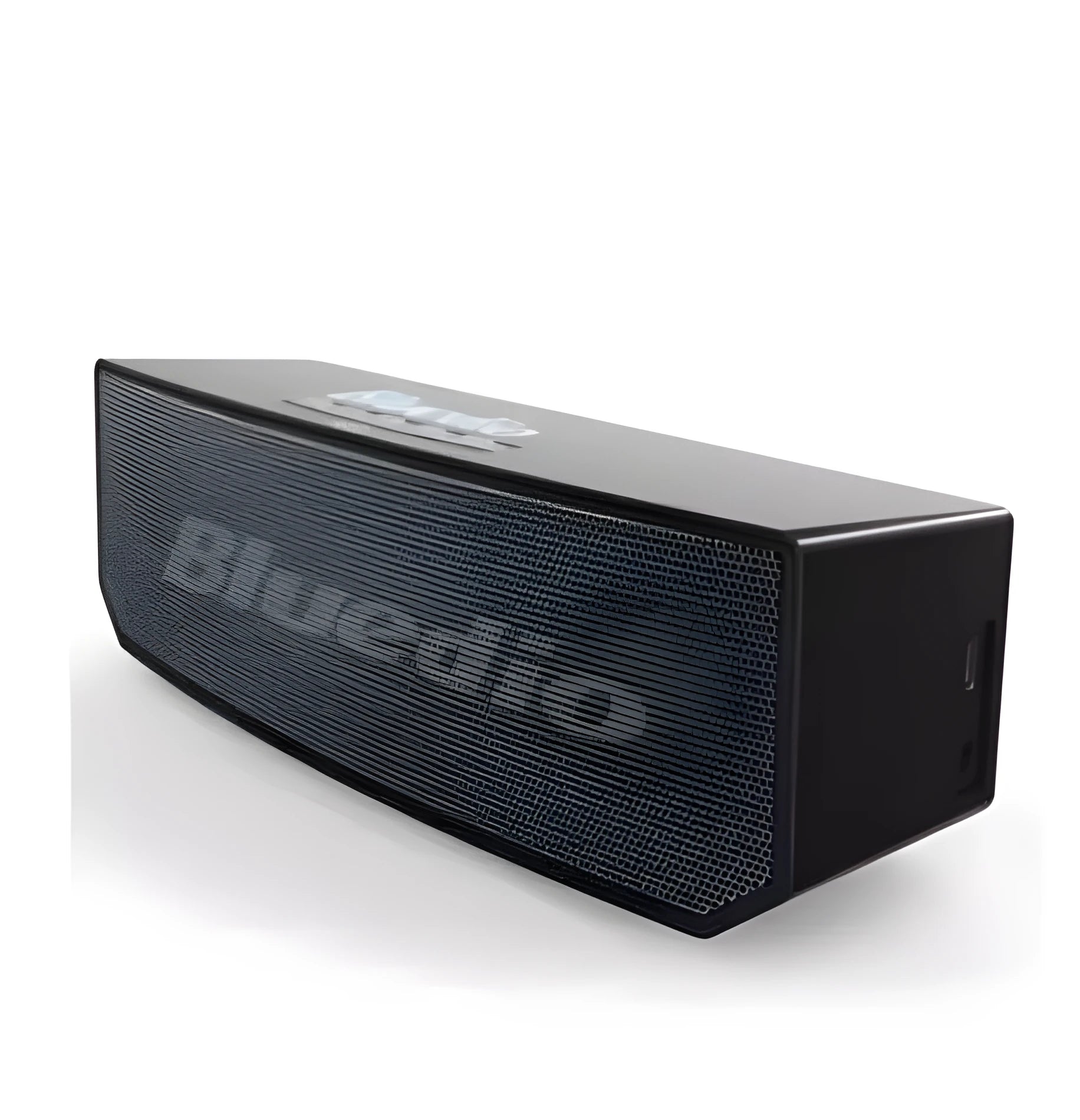 Black BS-6 cloud smart speaker showing compact design with Bluetooth connectivity.