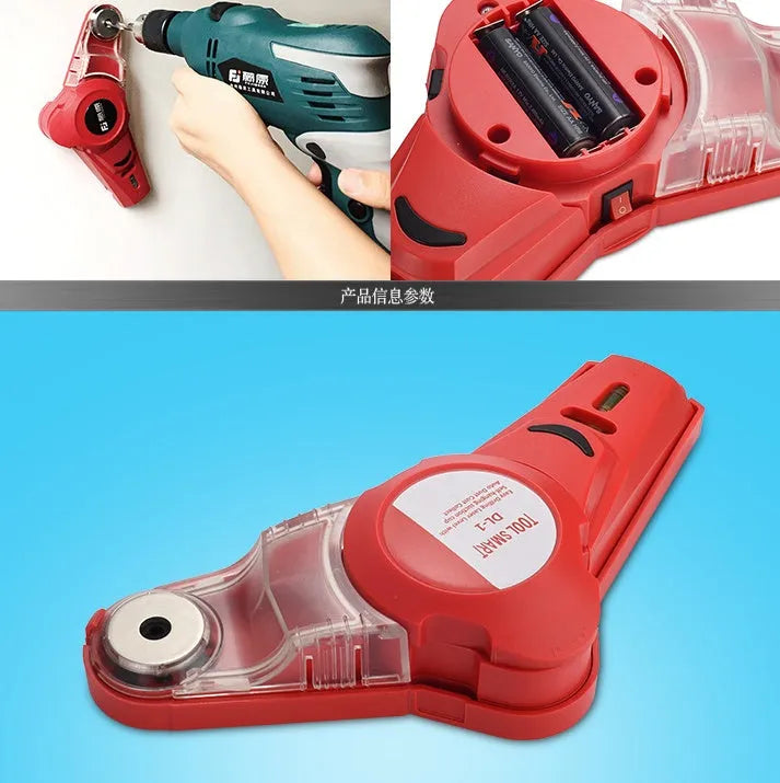 Portable infrared laser level with red beam for woodworking positioning tasks