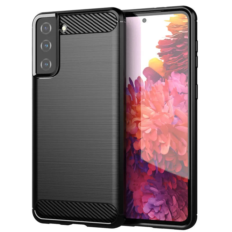 Black TPU brushed soft back cover for Samsung Galaxy S21+ S30+ with injection moulded finish