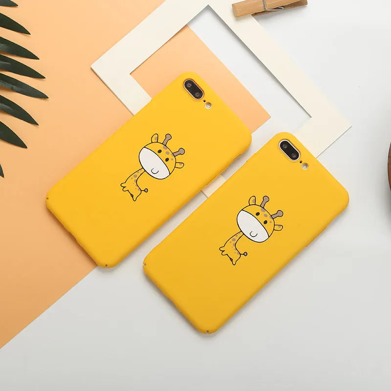 Yellow pattern phone case for iPhone with printed design on PC material
