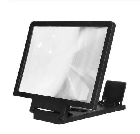 Black and white acrylic mobile phone stand with transparent screen support