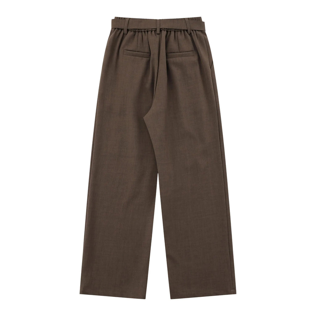 Women's loose fit high-waist wide-legged trousers in black and brown colours