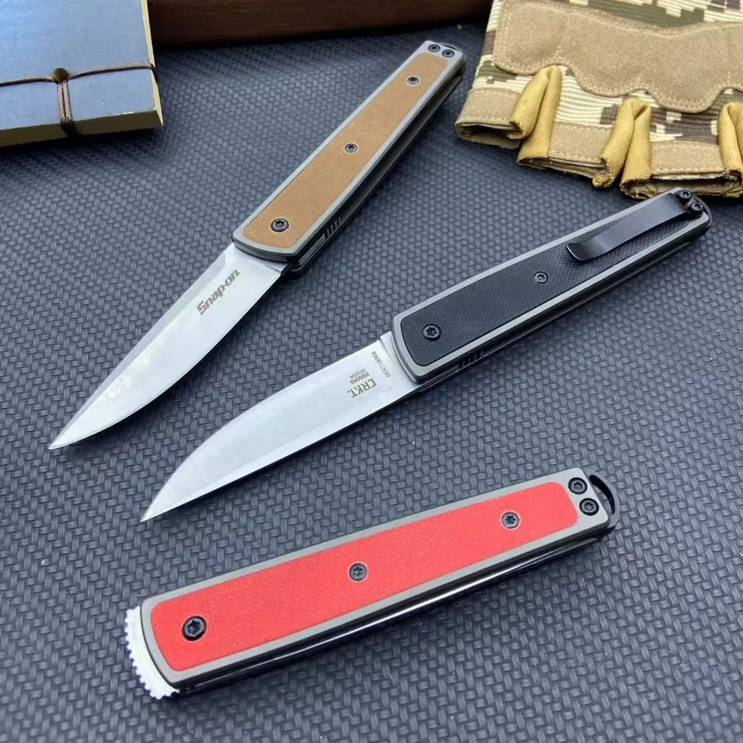 Closed folding fruit knife showing handle colour with 17cm total length and 7cm blade