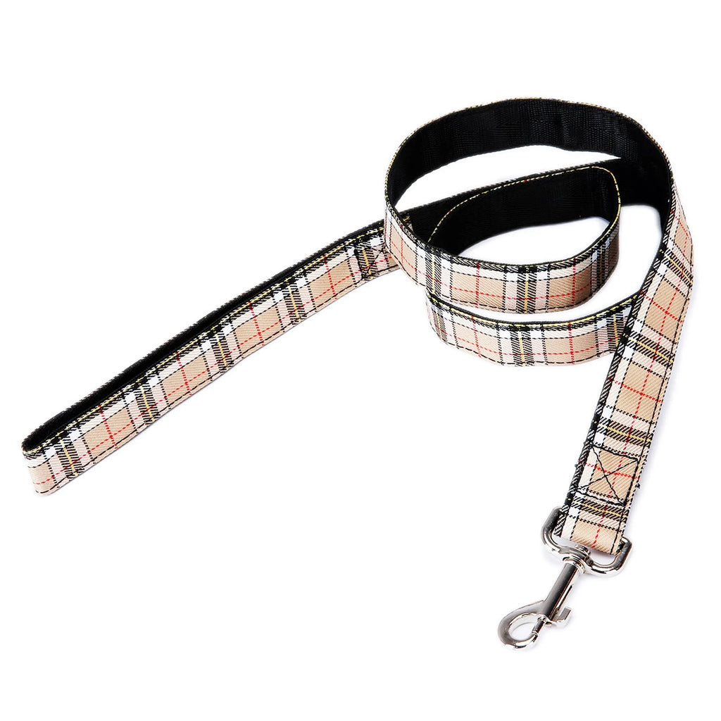 Black Christmas pet traction rope with plaid stripe pattern hand strap measuring 120cm