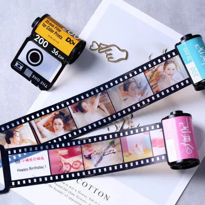 Memory colour film album storage set with wooden boxes in Kodak yellow, matching tote bag, and gift items