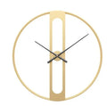 Round metal wall clock in black and gold finish options, 50cm diameter analogue face