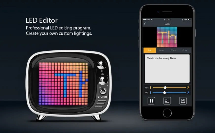 Portable Bluetooth speaker and alarm clock unit in one of six colour options: black, blue, green, pink, red, or white.