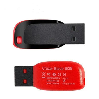 Black rotational waterproof USB flash drive with capacity options shown.