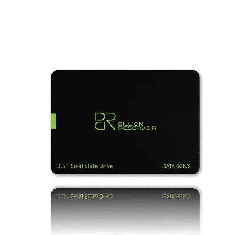 2.5-inch SATA solid state drive with plastic enclosure showing capacity options