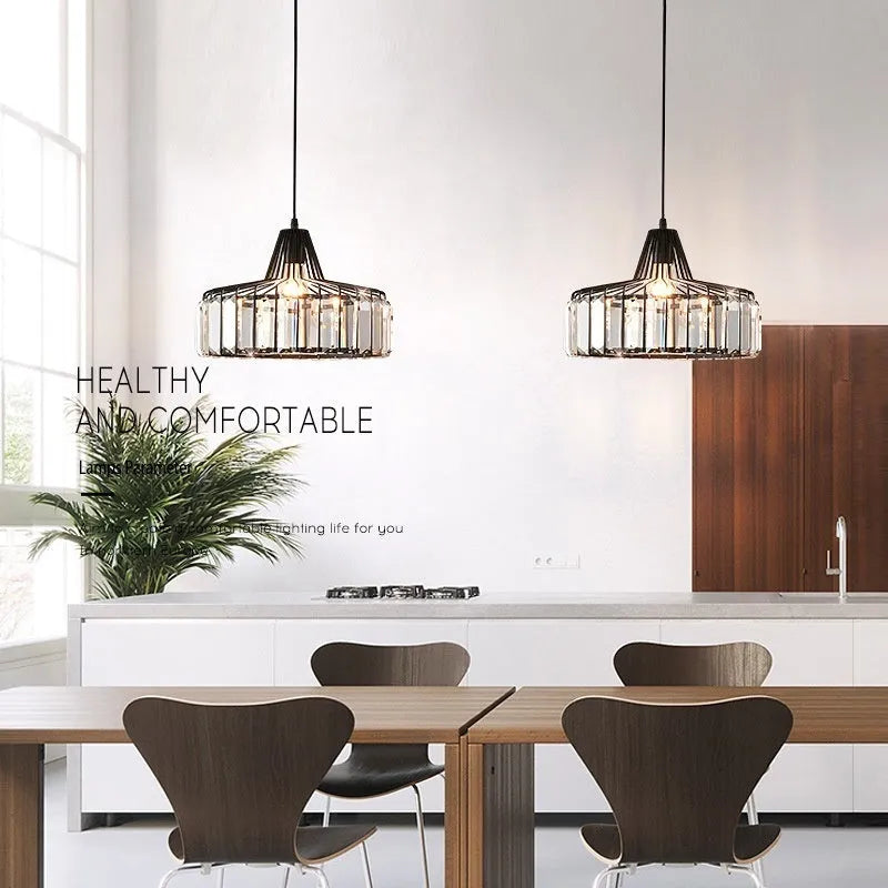 Modern crystal chandelier drop light in gold finish with LED colour change settings